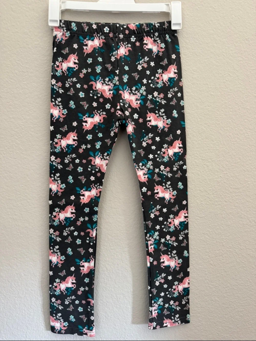 Little Lass Pink Lace Blouse with Black Flower Accent and matching Unicorn pants - Picture 3 of 4